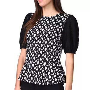 Women's Bi Color Sleeve Peplum Top Michael Kors